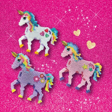 Set creativ cu margelute si abtibilduri, Unicorn, + 5 ani, Ses Creative 717414