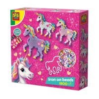 Set creativ cu margelute si abtibilduri, Unicorn, + 5 ani, Ses Creative