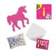 Set creativ cu margelute si abtibilduri, Unicorn, + 5 ani, Ses Creative 717412