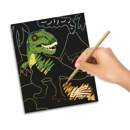 Set creativ de razuit, Dinozauri care stralucesc in intuneric, 3 ani+, Ses Creative 717424