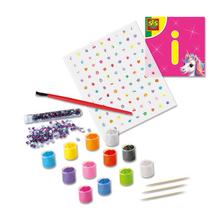 Set creativ, Designer de Unghii Unicorn, + 6 ani, Ses Creative 717445