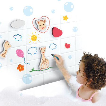 Set creioane colorate pentru baie, Girafa Sophie, + 2 ani, Ses Creative 717453