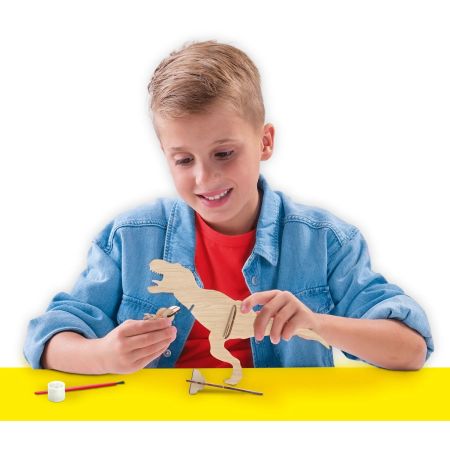 Set de carioci cu aerograf si dinozauri de lemn, + 5 ani, Ses Creative 717459