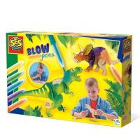 Set de carioci cu aerograf si dinozauri de lemn, + 5 ani, Ses Creative