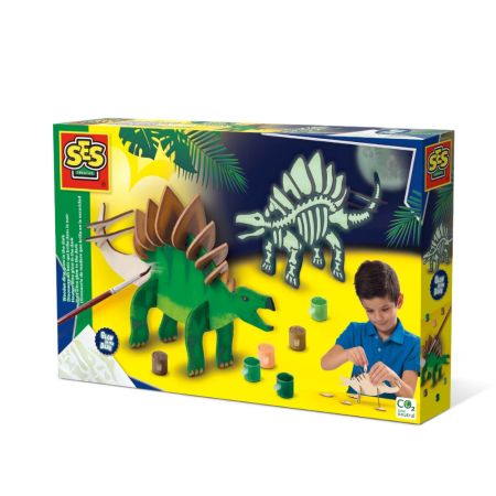 Set creativ, + 5 ani, Dinozaur de lemn ce straluceste in intuneric, Ses Creative