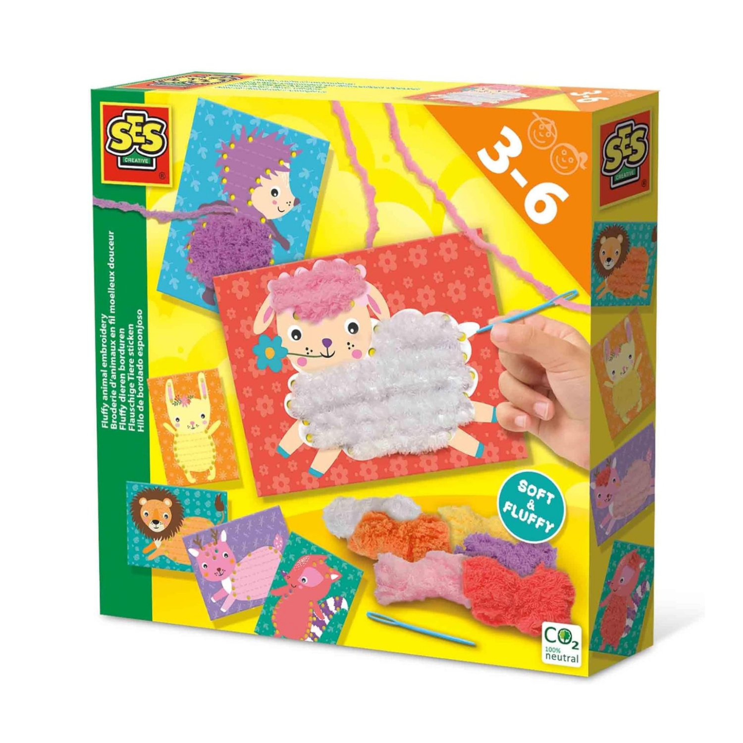 Set de broderie, Animale Pufoase, 3 ani+, Ses Creative