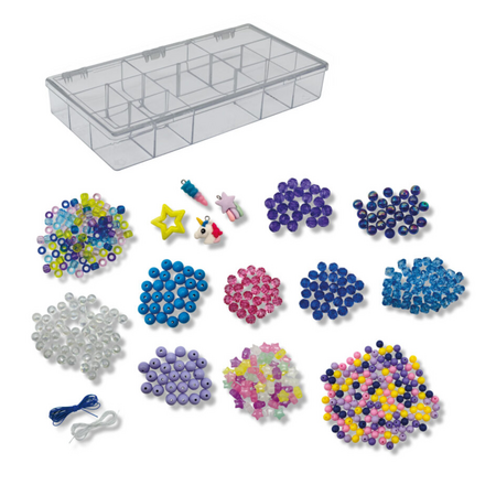 Set de margelute pentru bratari care stralucesc in intuneric, Unicorni, 3 ani+, Ses Creative 717581