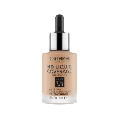 Fond de ten HD Liquid Coverage, Rose Beige 050 - Rosy Ash, 30 ml, Catrice 717646