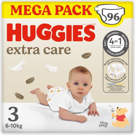 Scutece de schimb Extra Care, Nr. 3, 6-10 kg, 96 buc, Huggies 777732