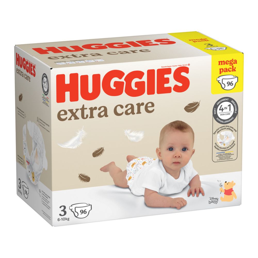 Scutece de schimb Extra Care, Nr. 3, 6-10 kg, 96 buc, Huggies