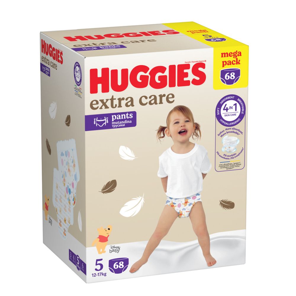 Scutece pants Extra Care, Nr. 5, 12-17 kg, 68 buc, Huggies