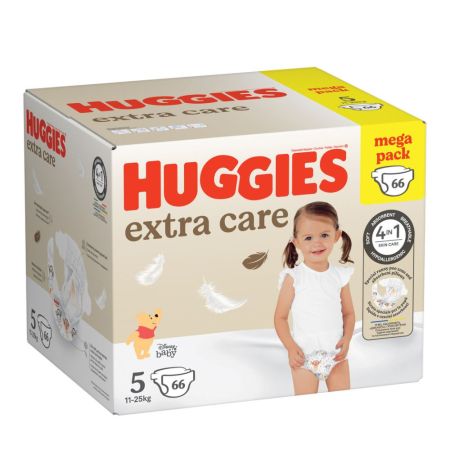 Scutece de schimb Extra Care, Nr. 5, 11-25 kg, 66 buc, Huggies