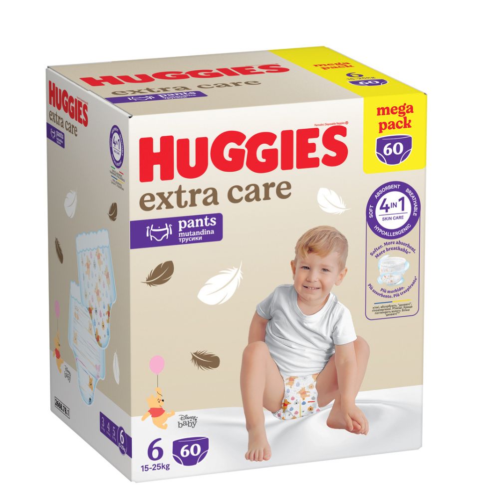 Scutece pants Extra Care, nr. 6, 15-25 kg, 60 buc, Huggies