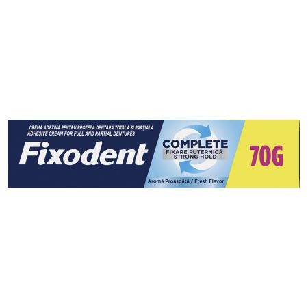 Crema adeziva pentru proteza dentara Complete Strong Hold Fresh, 70 g, Fixodent 717980