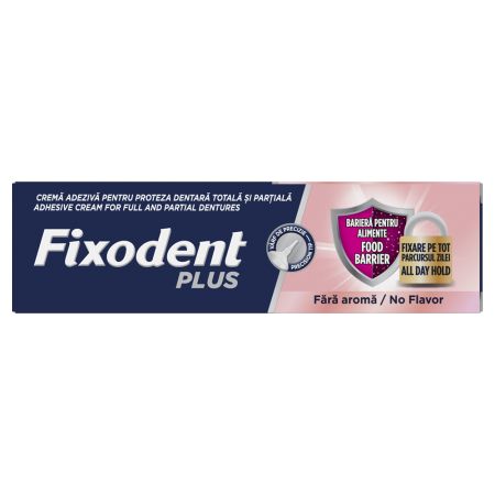 Crema adeziva pentru proteza dentara Plus Food Barrier Neutral, 40 g, Fixodent