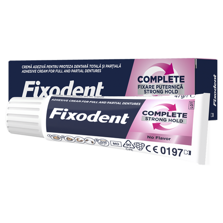 Crema adeziva pentru proteza dentara Complete Strong Hold Neutral, 47 g, Fixodent 718003