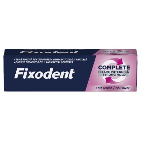 Crema adeziva pentru proteza dentara Complete Strong Hold Neutral, 47 g, Fixodent 718004