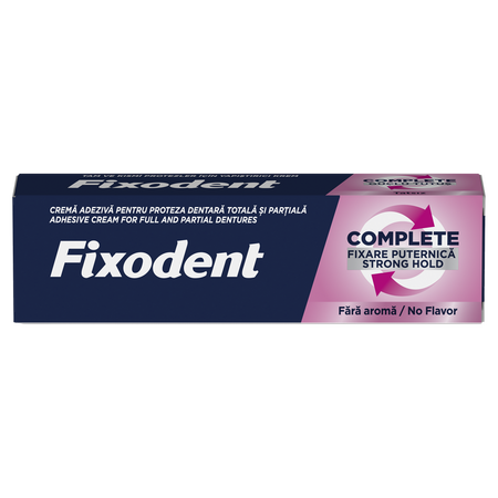 Crema adeziva pentru proteza dentara Complete Strong Hold Neutral, 47 g, Fixodent 718004