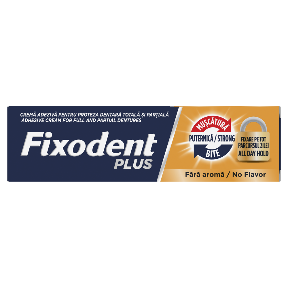 Crema adeziva pentru proteza dentara Plus Strong Bite, 40 g, Fixodent