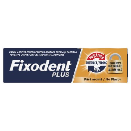 Crema adeziva pentru proteza dentara Plus Strong Bite, 40 g, Fixodent