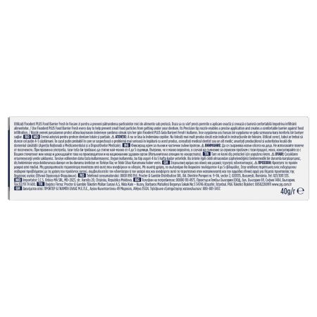 Crema adeziva pentru proteza dentara Plus Food Barrier Fresh, 40 g, Fixodent 718015