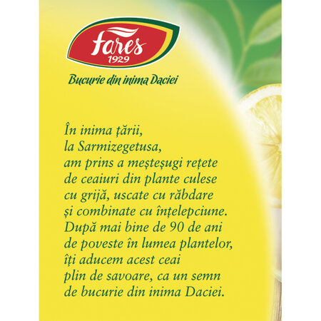 Ceai verde cu lamaie si vanilie Ceaiurile Lumii, 20 plicuri, Fares 718133