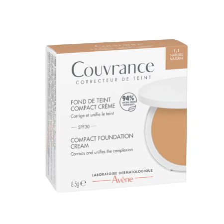Fond de ten compact cu SPF 30 pentru ten normal si mixt Couvrance, 1.1 Natural, 8.5 g, Avene 718339