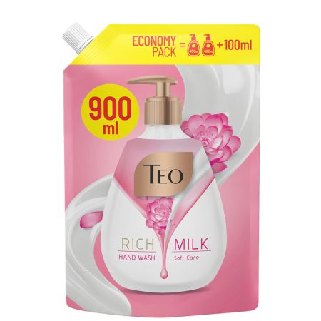 Rezerva Sapun lichid pentru maini Rich Milk, Soft Care, 900 ml, Teo