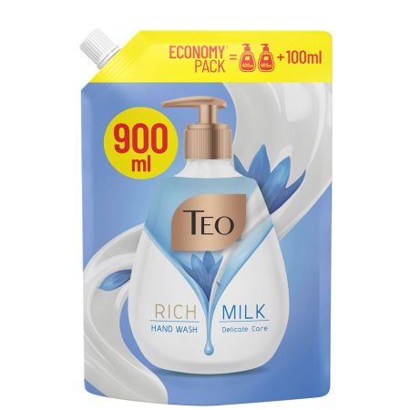 Rezerva Sapun lichid pentru maini Rich Milk, Delicate Care, 900 ml, Teo