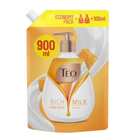 Rezerva Sapun lichid pentru maini Rich Milk, Honey, 900 ml, Teo