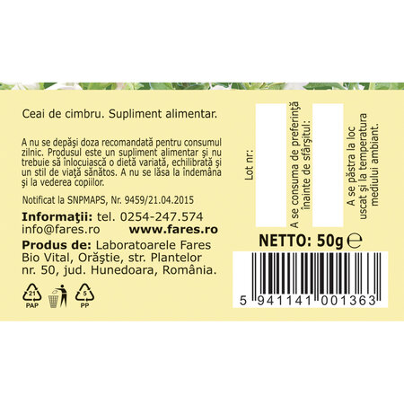 Ceai Cimbru, 50 g, Fares 718544