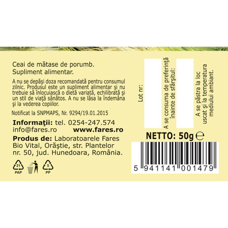 Ceai din matase de porumb, 50 g, Fares 718589