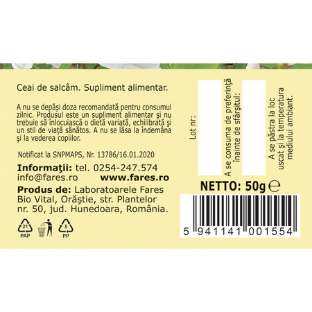 Ceai de salcam, 50g, Fares 718648