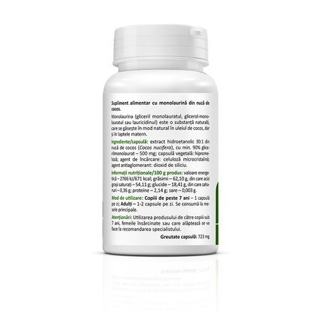 Monolaurin, 500 mg, 30 capsule, Zenyth 772347