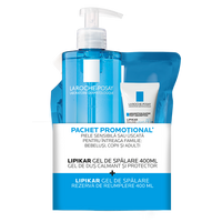 Pachet Gel de spalare + Rezeva Gel de spalare + Balsam Light AP+M Lipikar, 2x400 ml + 15 ml, La Roche Posay
