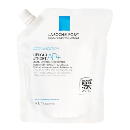 Pachet Crema de spalare ultra-delicata, pentru pielea uscata cu tendinta atopica Lipikar Syndet AP+, 400 ml + Rezerva, 400 ml, La Roche Posay 757415
