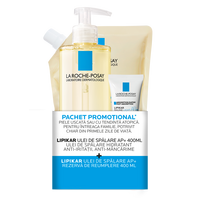 Pachet Ulei de dus + Rezerva +  Balsam Light AP+M Lipikar AP+, 2x400 ml + 15 ml, La Roche Posay