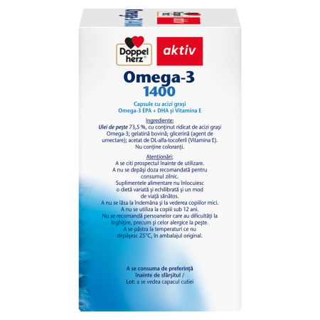 Omega 3 Aktiv, 1400 mg, 60 capsule, Doppelherz 719350