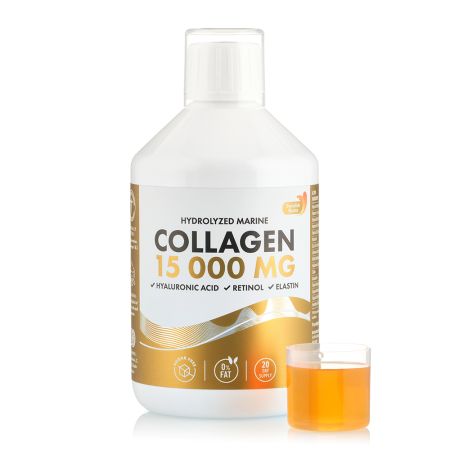 Colagen Hidrolizat Lichid Tip 1 si 3 15 000 Mg + Acid Hialuronic 50 mg + Retinol 800 mcg, 500 ml, Swedish Nutra