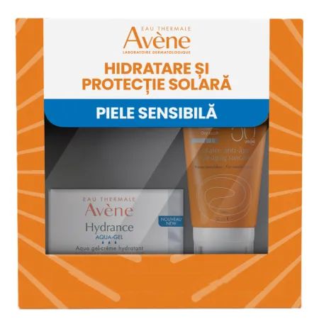 Pachet Gel crema hidratant Hydrance Aqua 50 ml + Crema anti-age cu SPF 50+, 50 ml, Avene