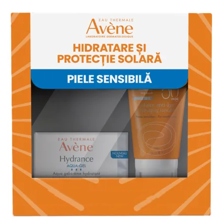 Pachet Gel crema hidratant Hydrance Aqua 50 ml + Crema anti-age cu SPF 50+, 50 ml, Avene