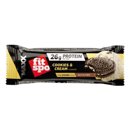 Baton proteic cu biscuiti si frisca MAXX, 75 g, FitSpo