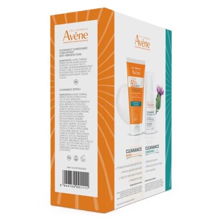 Pachet Concentrat anti-imperfectiuni pentru ten cu tendinta acneica Comedomed 30 ml + Crema cu SPF50+ pentru ten gras-acneic 50 ml Cleanance, Avene 720100