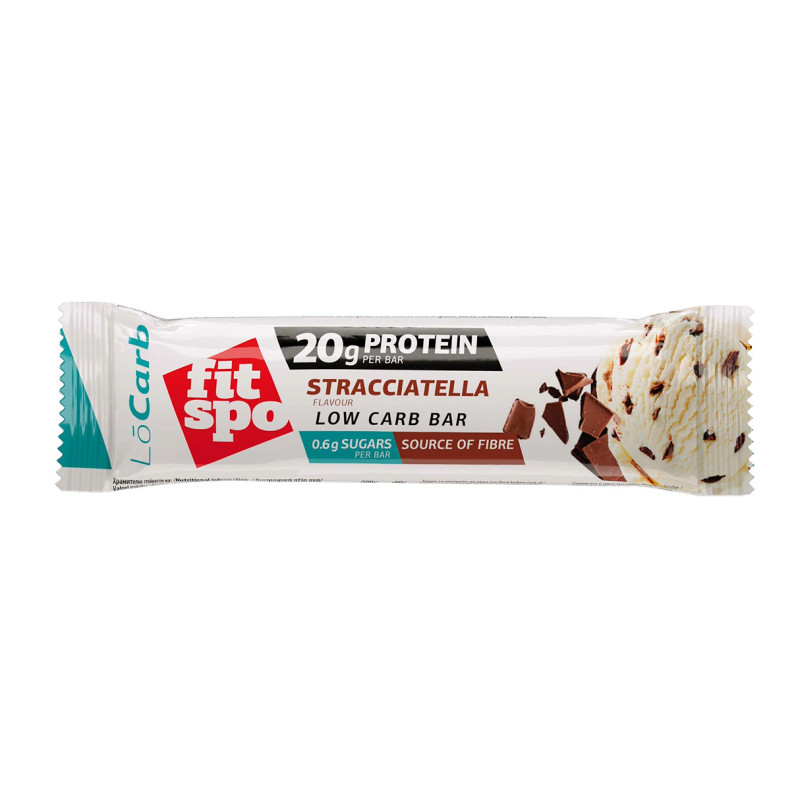 Baton Proteic LoCarb, Stracciatella, 60 g, FitSpo