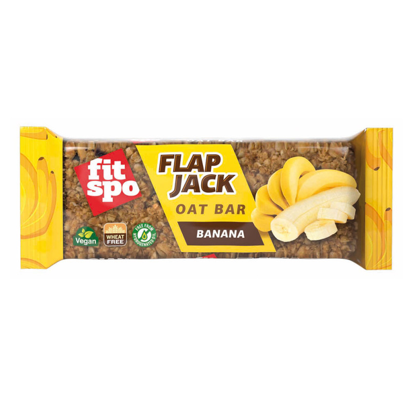 Baton de ovaz Banana Flapjack, 80 g, FitSpo