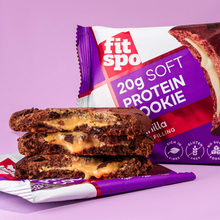 Biscuit proteic cu vanilie, 70 g, FitSpo 720358