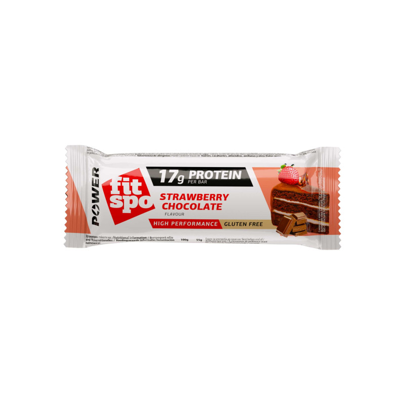 Baton proteic Power, Ciocolata si Capsune, 55 g, FitSpo