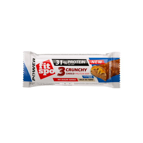Baton proteic Power, 3 Crunchy Chocolate, 50 g, FitSpo
