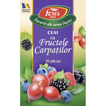 Ceai cu fructele carpatilor, 20 plicuri, Fares 720686