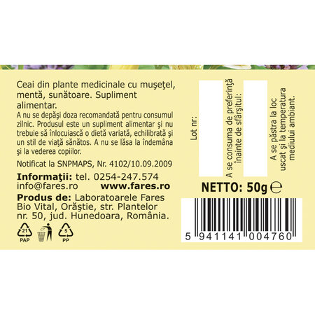 Ceai colon sanatos, 50g, Fares 720802